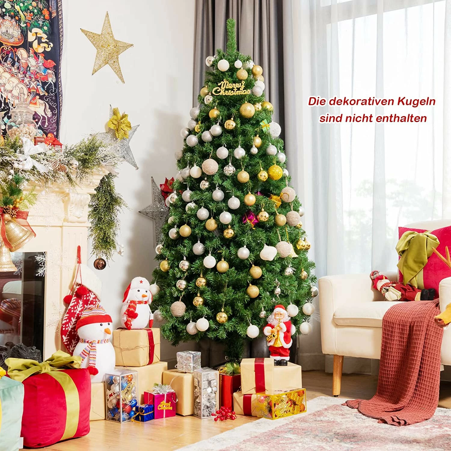 Costway 180cm Künstlicher Weihnachtsbaum – Bild 8