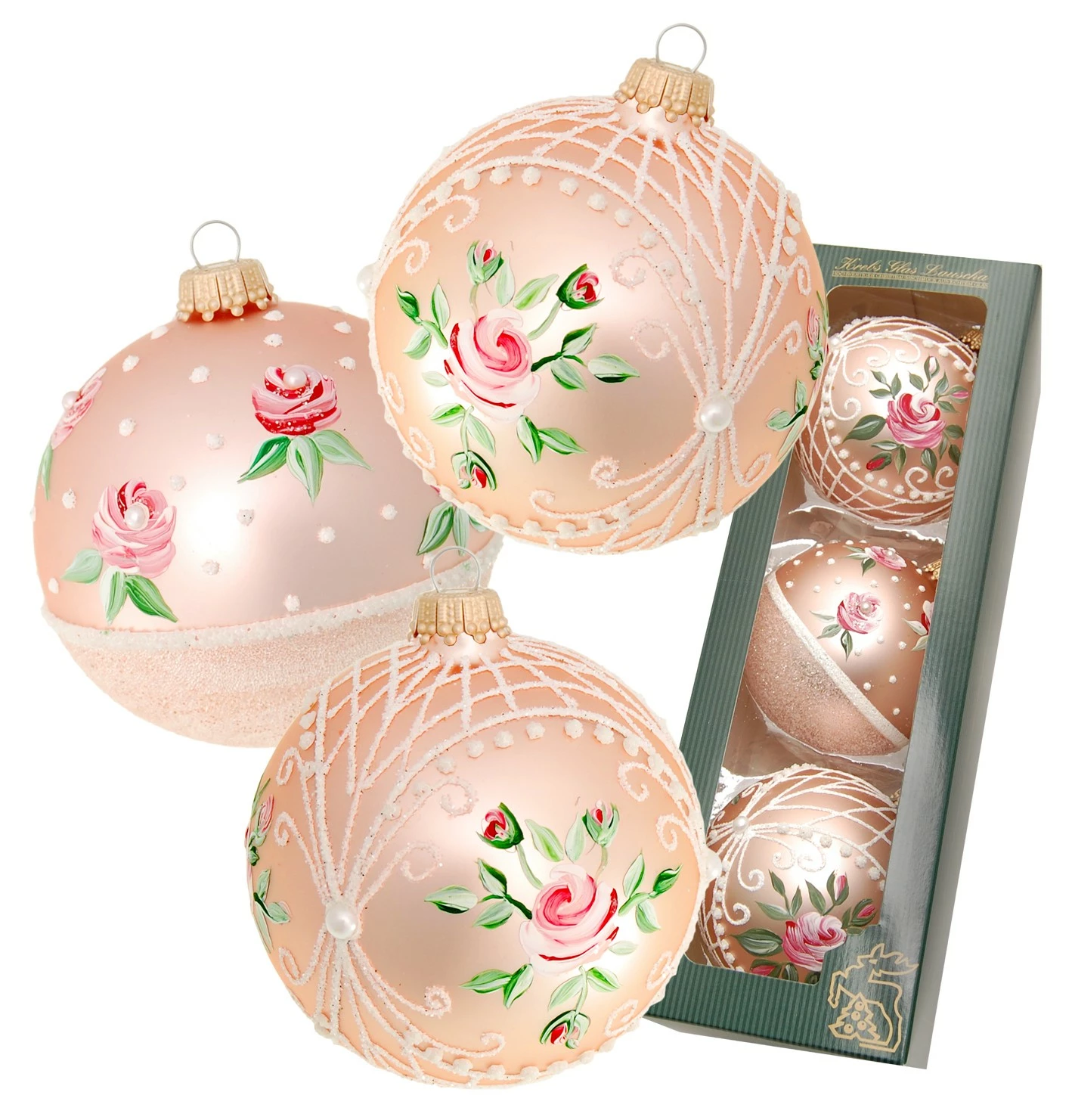 Krebs Glas Lauscha Rosafarbig 8cm Glaskugeln – Bild 2