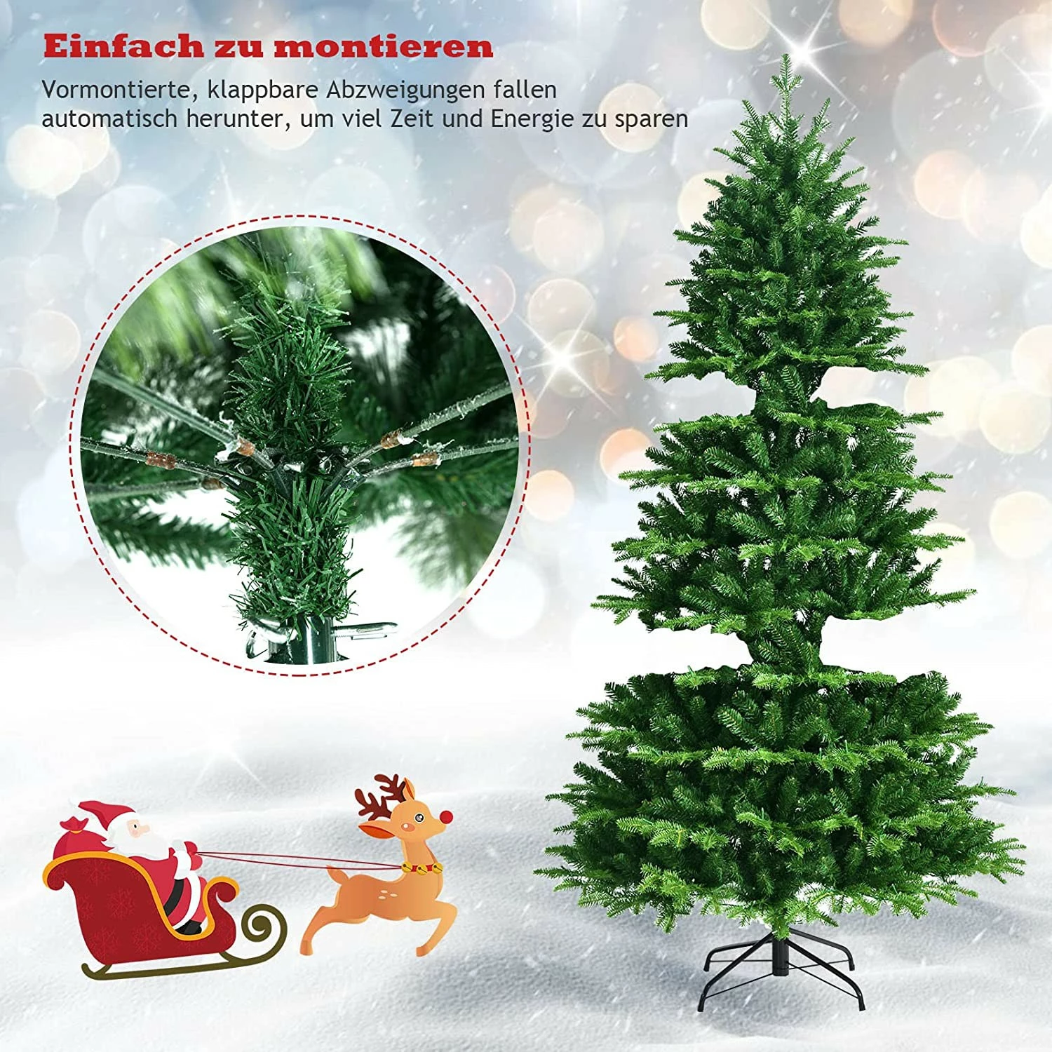 Costway 180cm LED Künstlicher Weihnachtsbaum – Bild 4