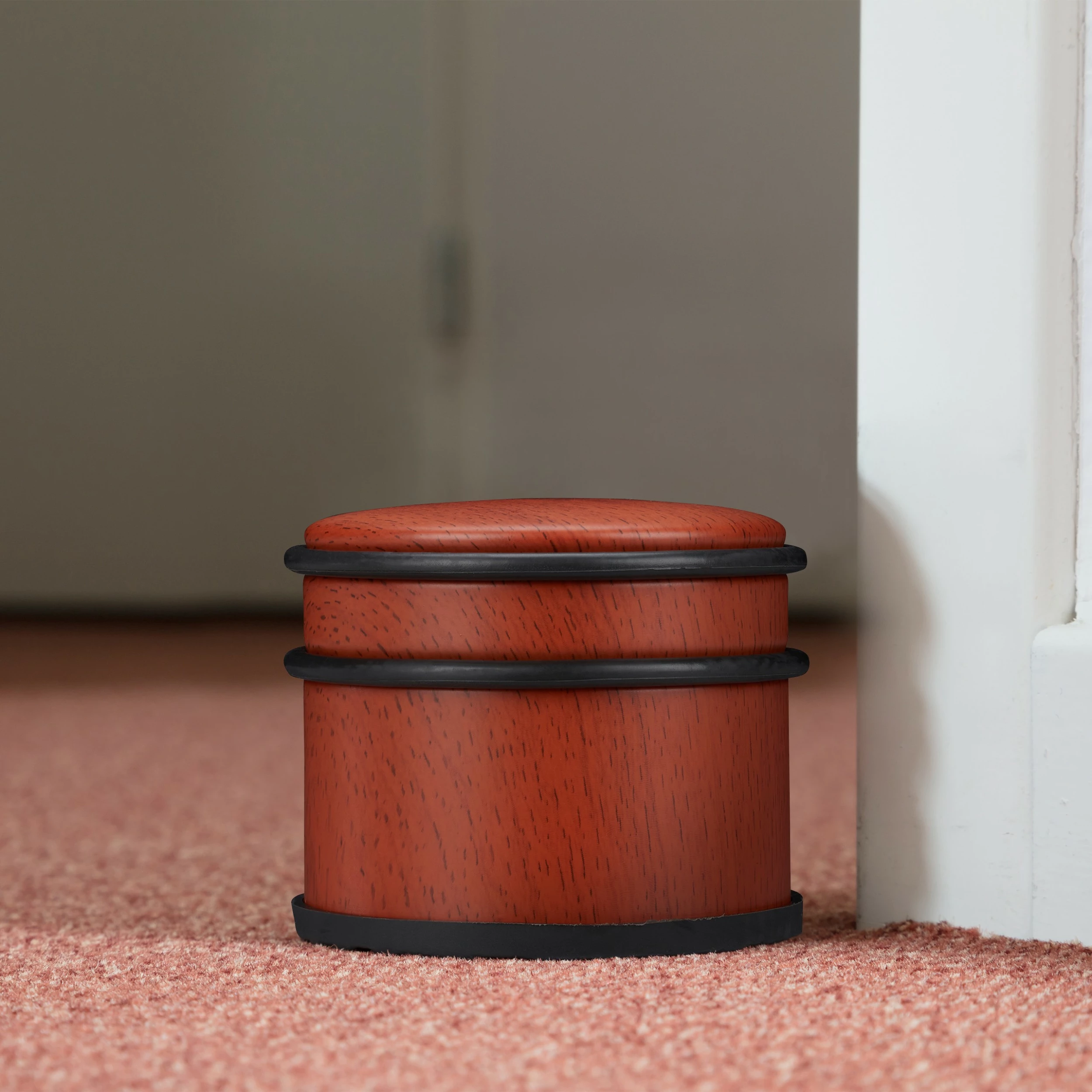 Relaxdays 4 x Türstopper Holzoptik rotbraun – Bild 2