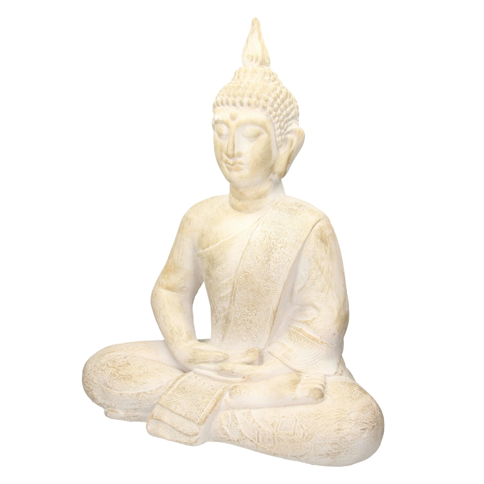 ECD Germany Buddha Figur 51x29x64 cm Beige/Grau