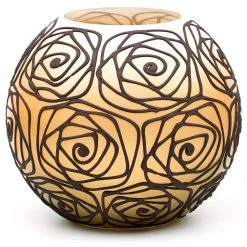 7ART Handbemalte Glasvase - Tischvase aus Glas 16 cm