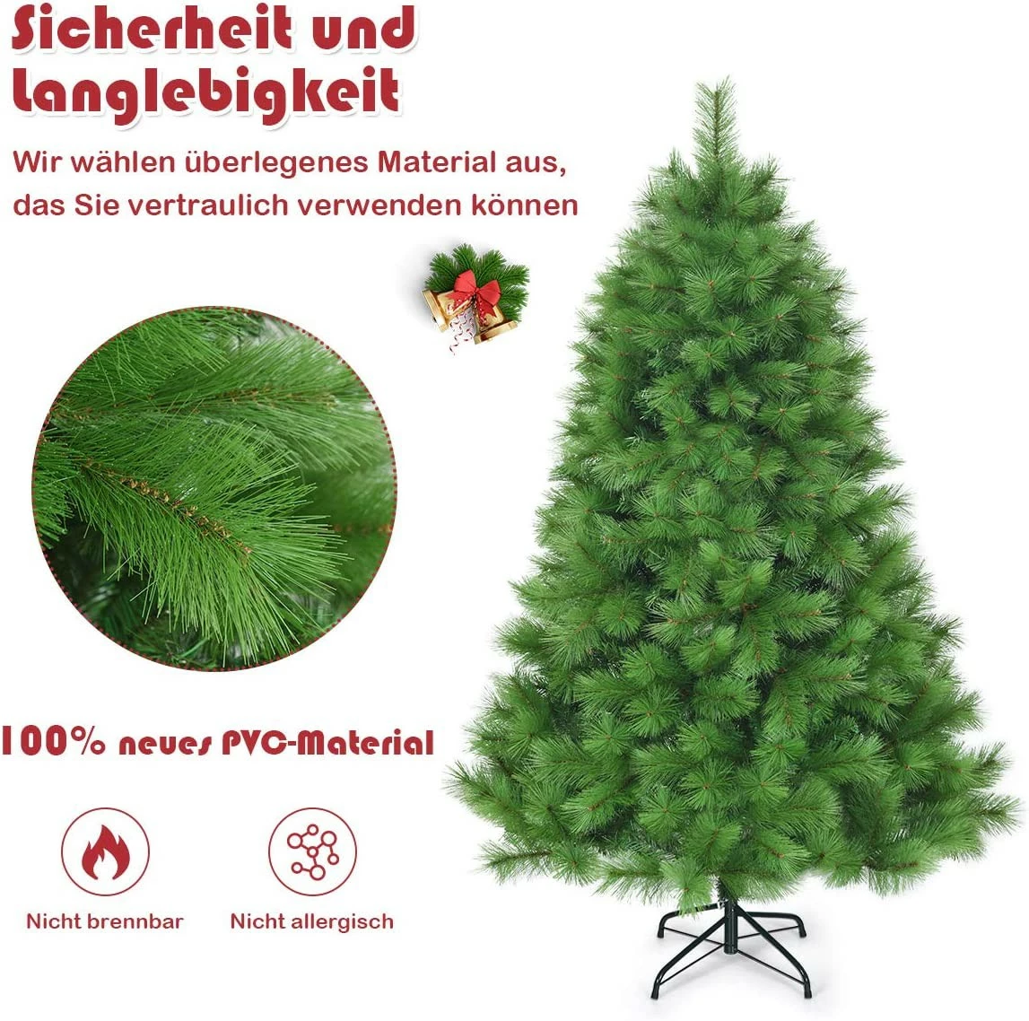 Costway 180cm Künstlicher Weihnachtsbaum – Bild 5