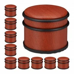 Relaxdays 10 x Türstopper Holzoptik rotbraun