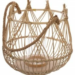 Atmosphera Créateur d'intérieur Laterne aus Bambus mit Griff, Ø 33 cm