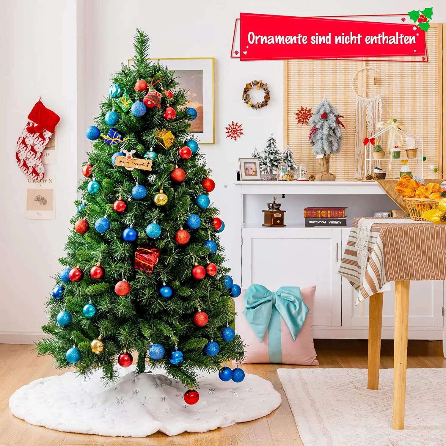 Costway 150cm Künstlicher Weihnachtsbaum – Bild 2