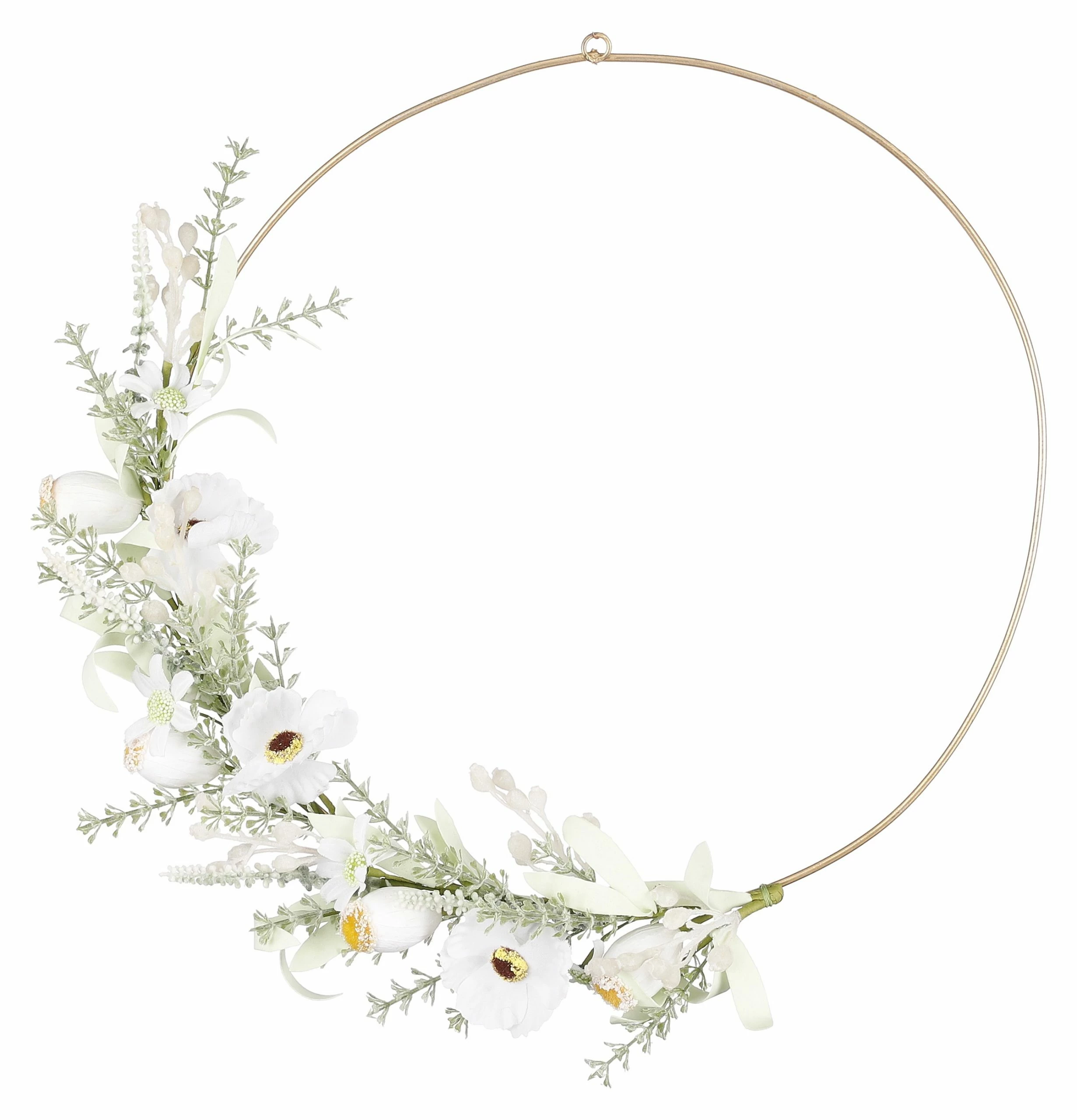 Mica Decorations Trockenblumenkranz - Cremeweiß - 7 x 39 cm