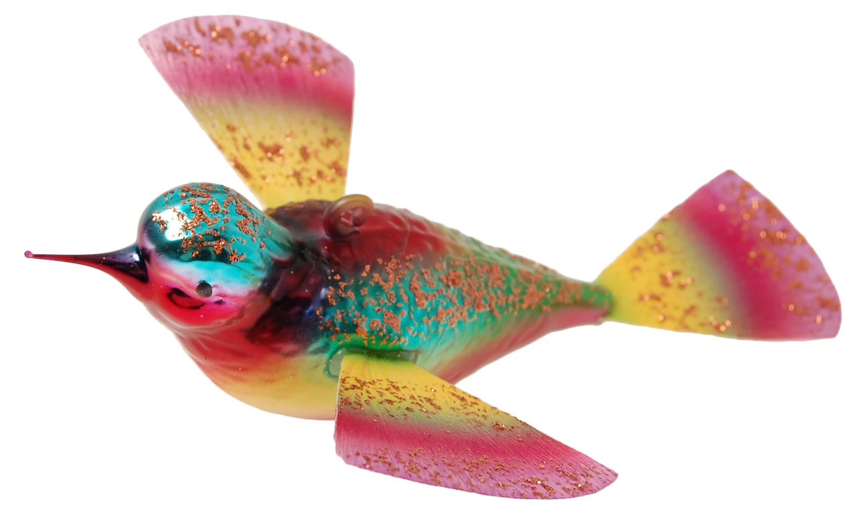 Krebs Glas Lauscha 11cm Phantasievogel aus Glas