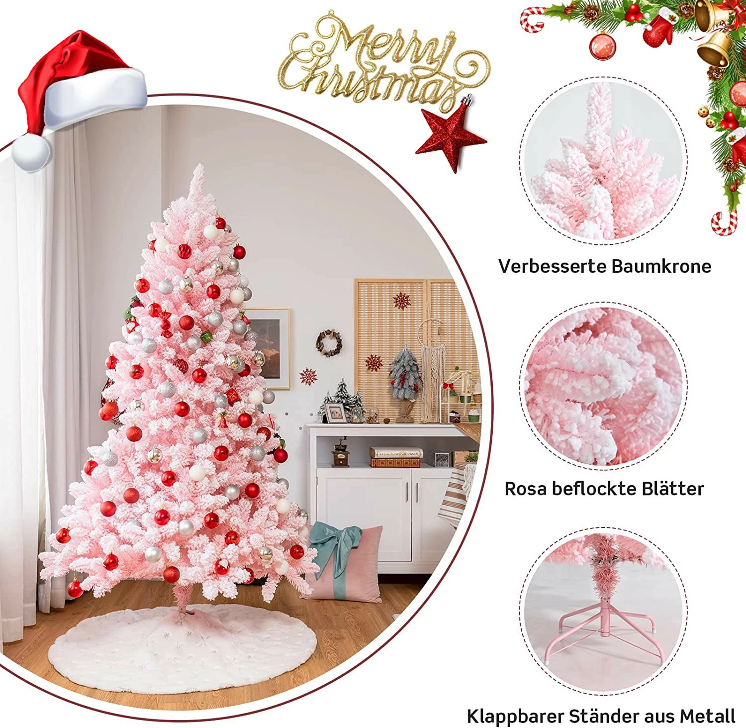 Costway 180cm Künstlicher Weihnachtsbaum – Bild 3