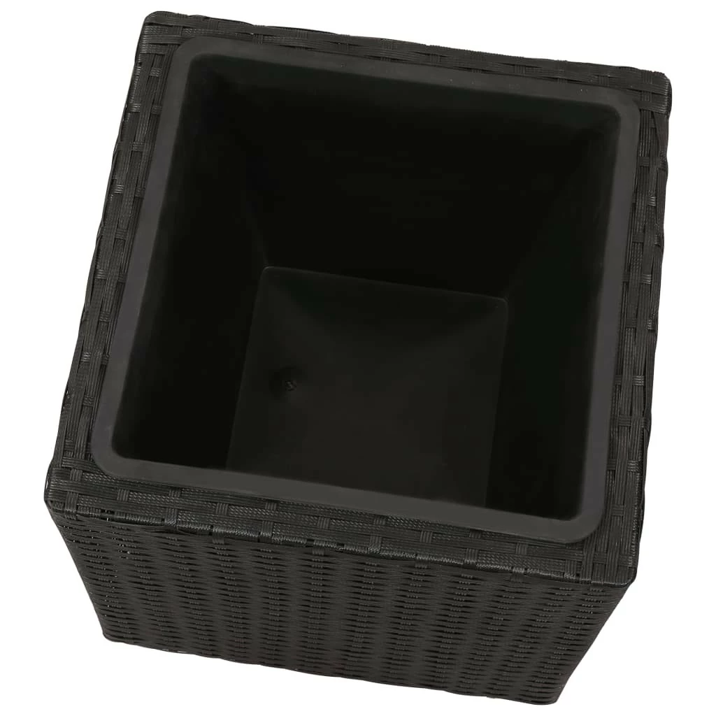 VidaXL Garten-Hochbeet 3-tlg. Poly Rattan - vidaXL Garten-Hochbeet 3-tlg. Poly Rattan Schwarz – Bild 7