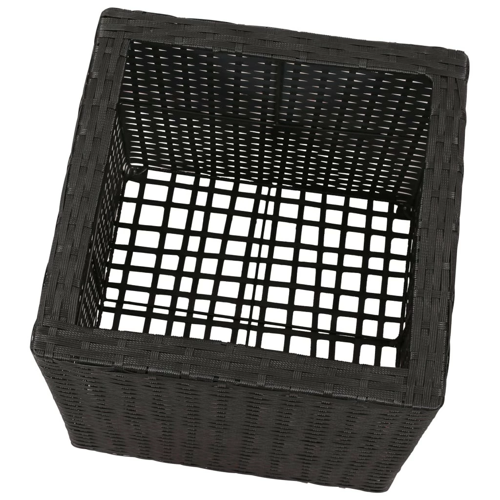 VidaXL Garten-Hochbeet 3-tlg. Poly Rattan - vidaXL Garten-Hochbeet 3-tlg. Poly Rattan Schwarz – Bild 6