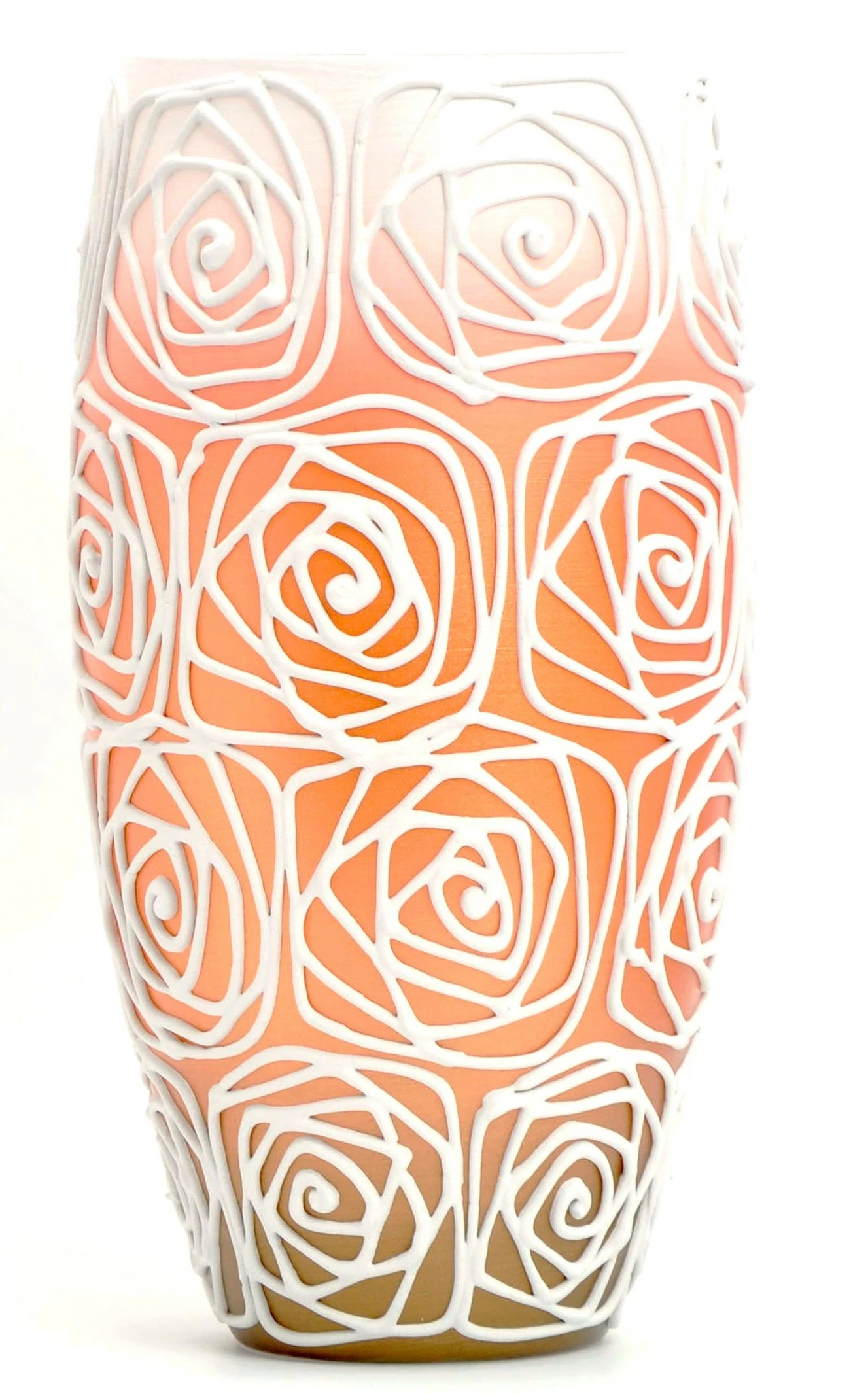 7ART Handbemalte Glasvase - Tischvase aus Glas 30 cm