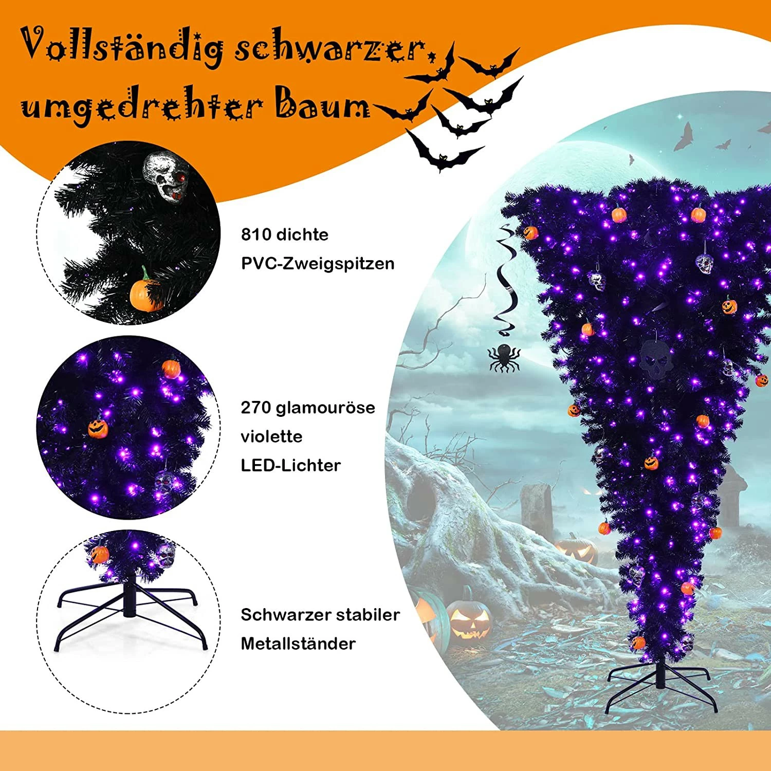 Costway 180cm LED Künstlicher Weihnachtsbaum – Bild 4