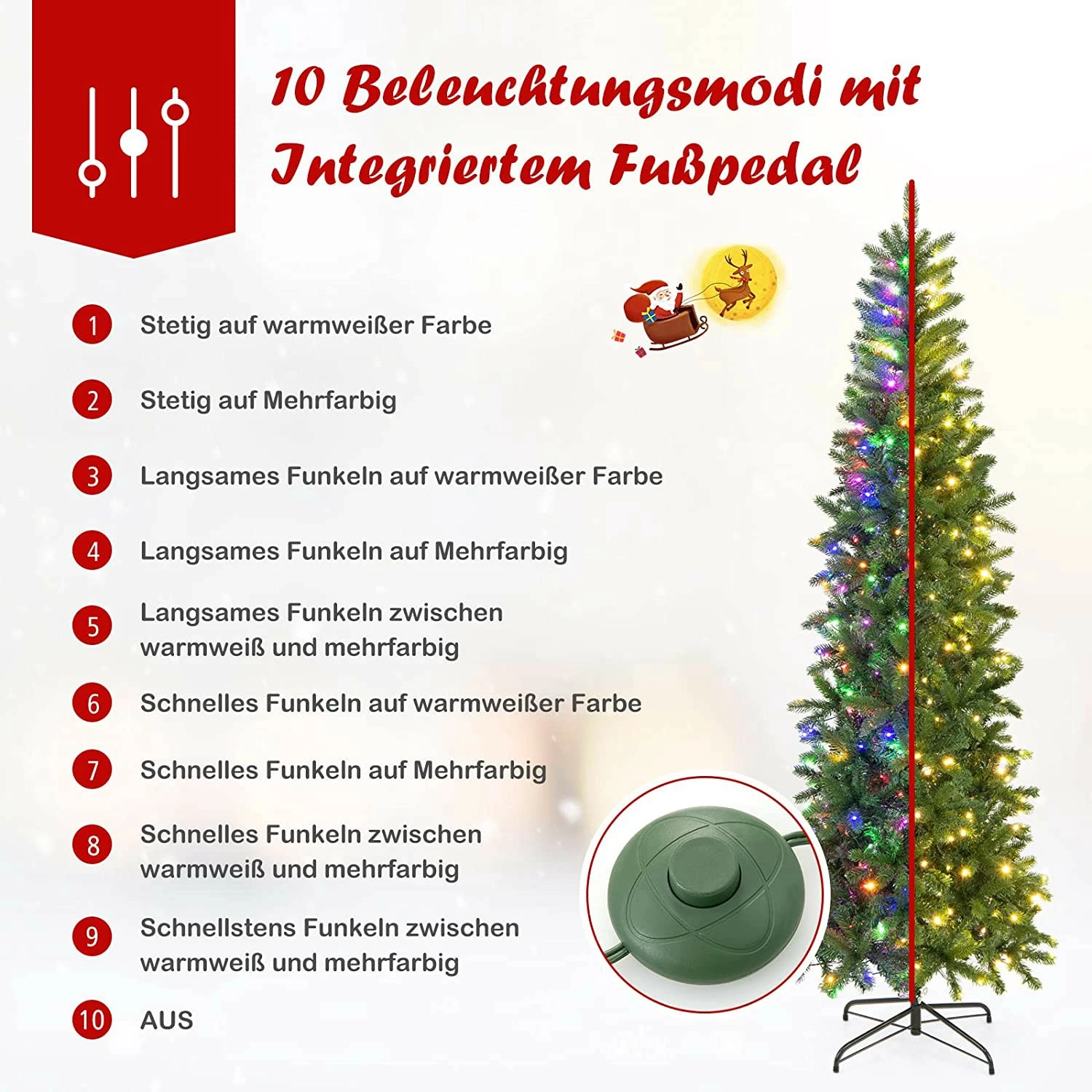 Costway 225cm Künstlicher Weihnachtsbaum – Bild 6