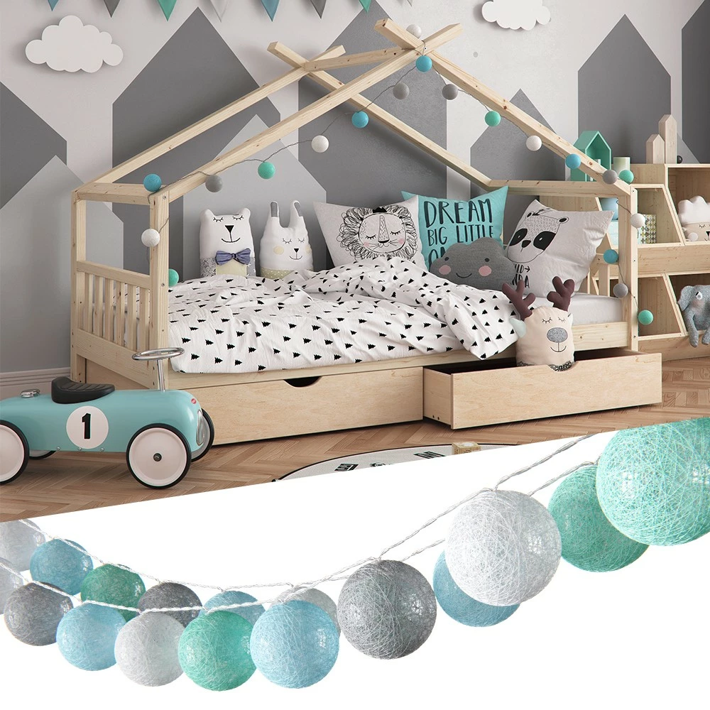 Vicco Lichterkette „Cotton Balls“ Grün – Bild 4