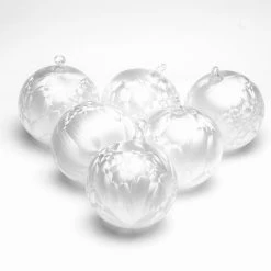 Krebs Glas Lauscha Eisweiß 8cm Glaskugel mit Glasöse