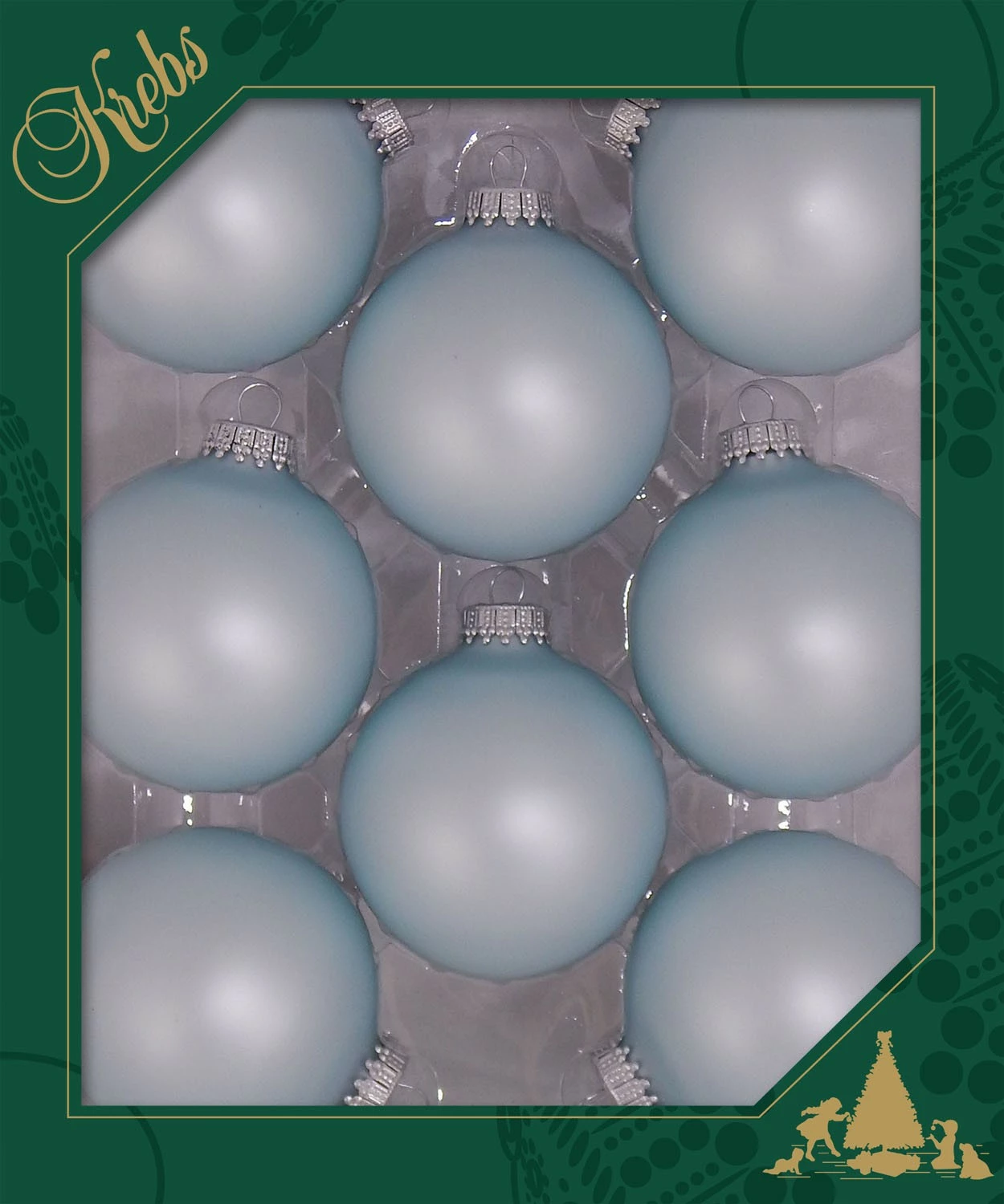 Krebs Glas Lauscha Hellblau matt 7cm Glaskugeln uni – Bild 2