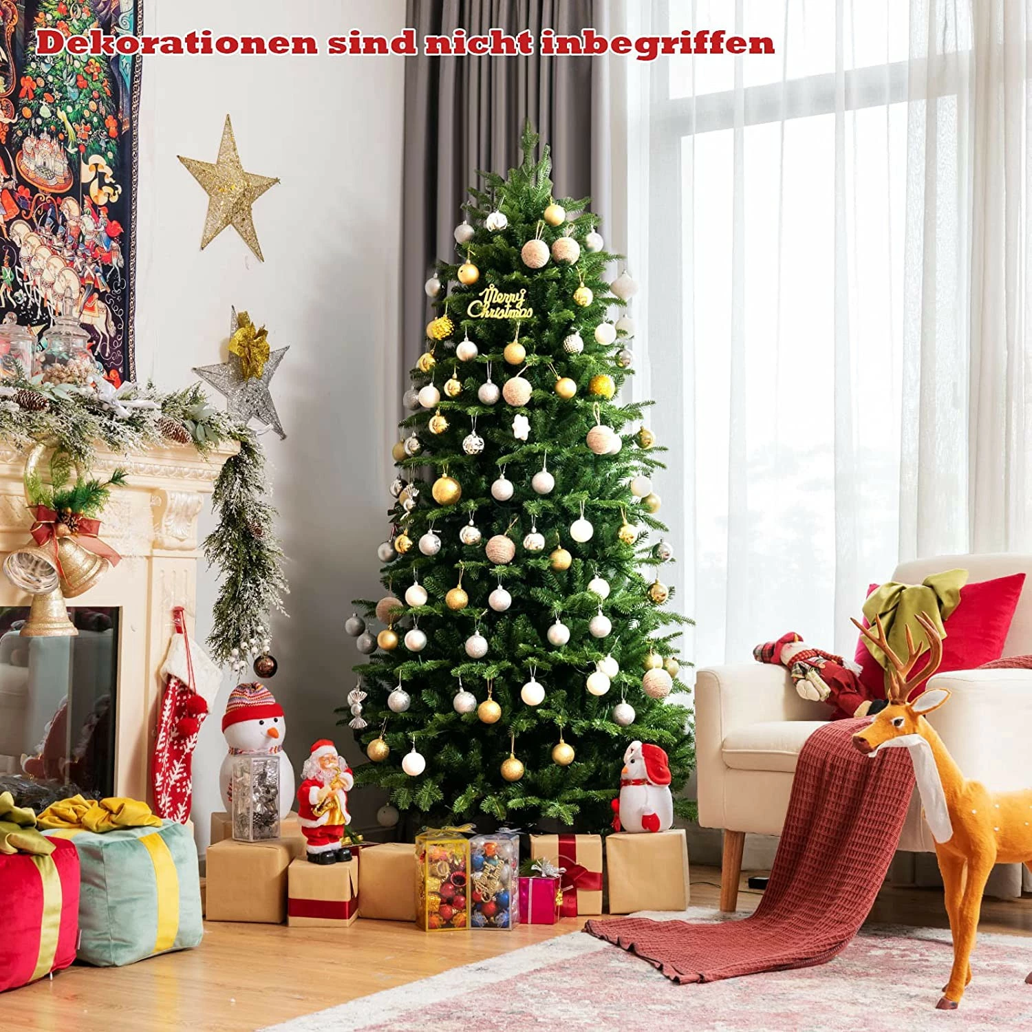 Costway 180cm LED Künstlicher Weihnachtsbaum – Bild 2