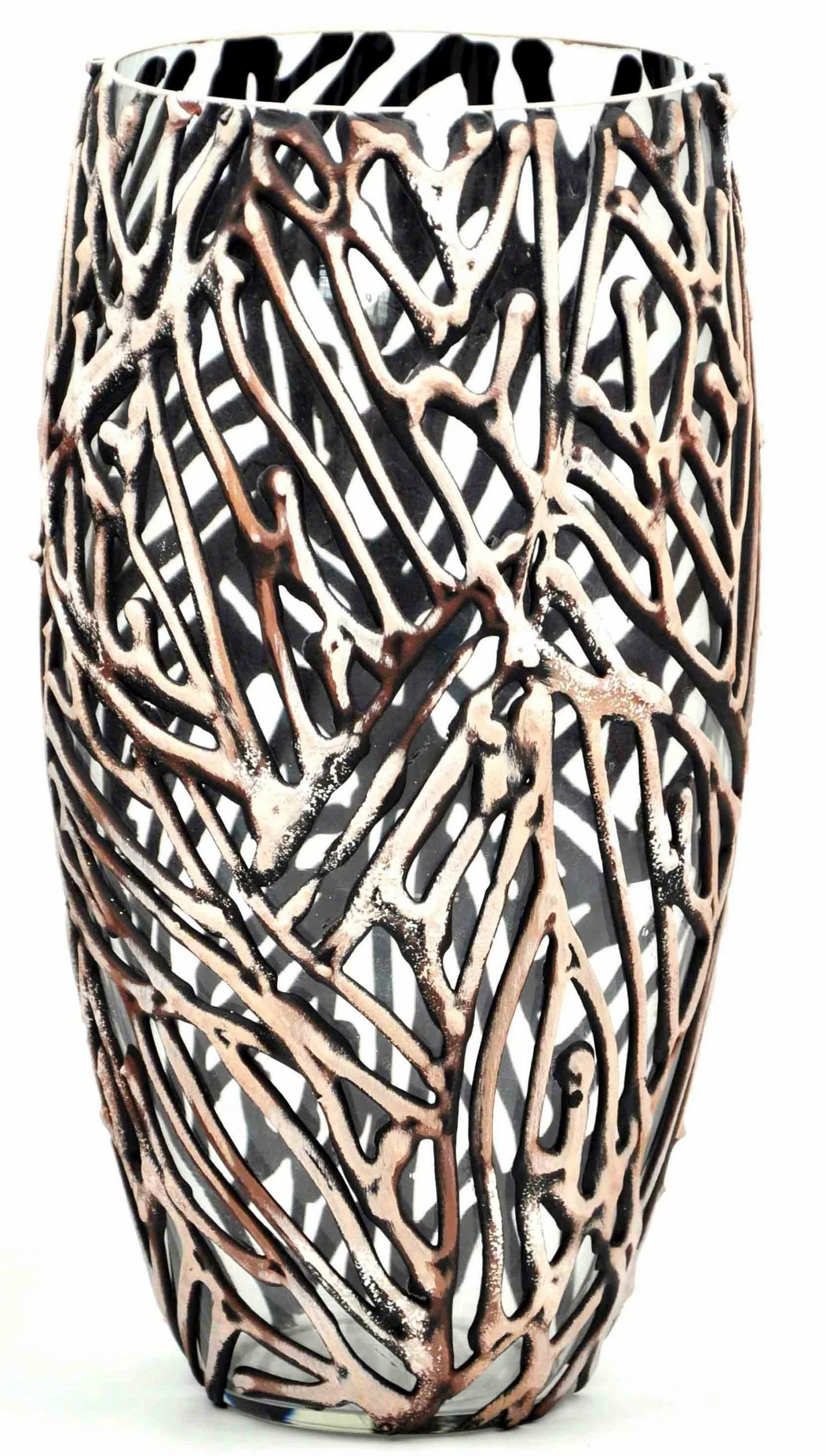 7ART Handbemalte Glasvase - Tischvase aus Glas 30 cm