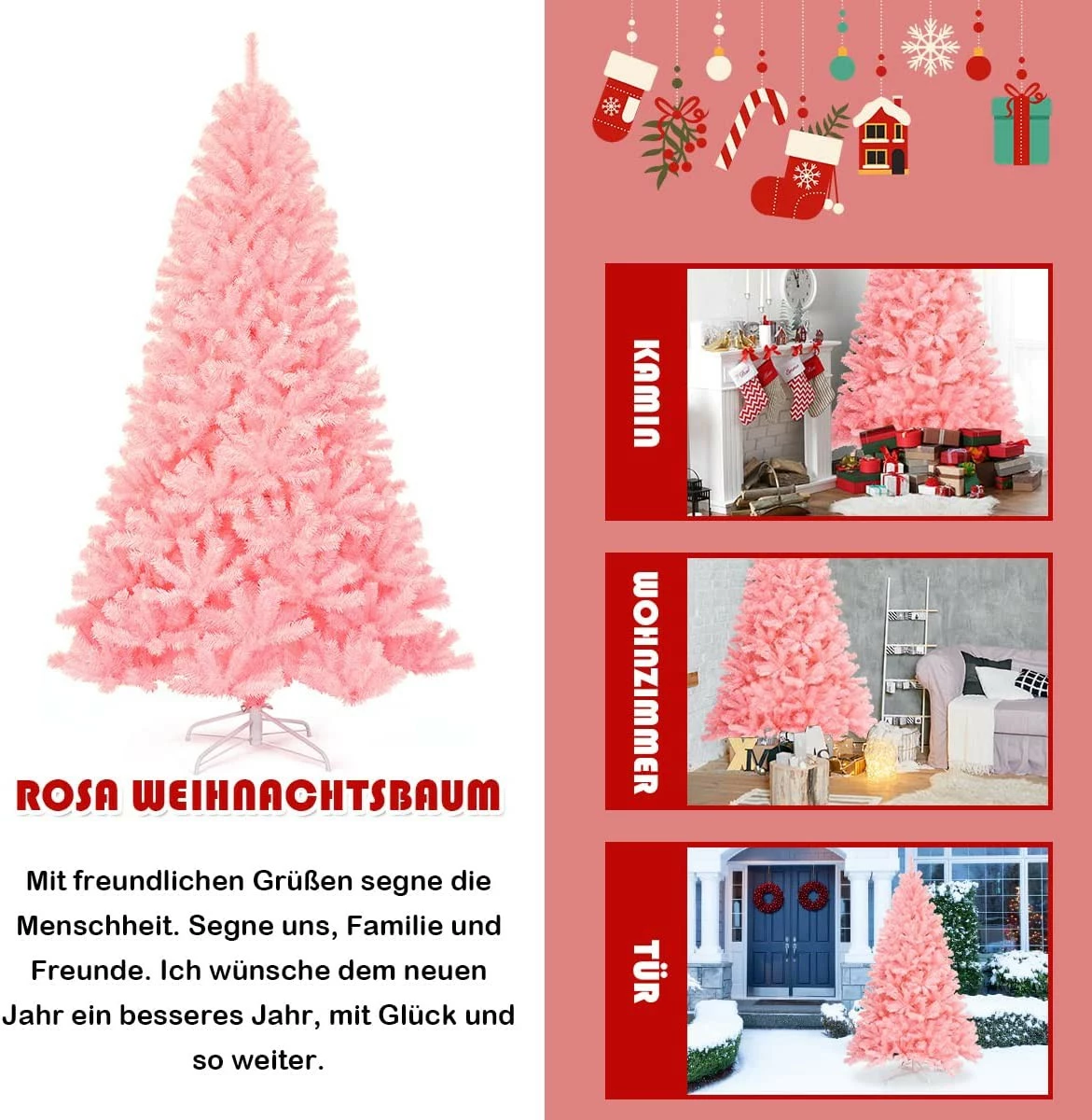 Costway 225cm Künstlicher Weihnachtsbaum – Bild 5