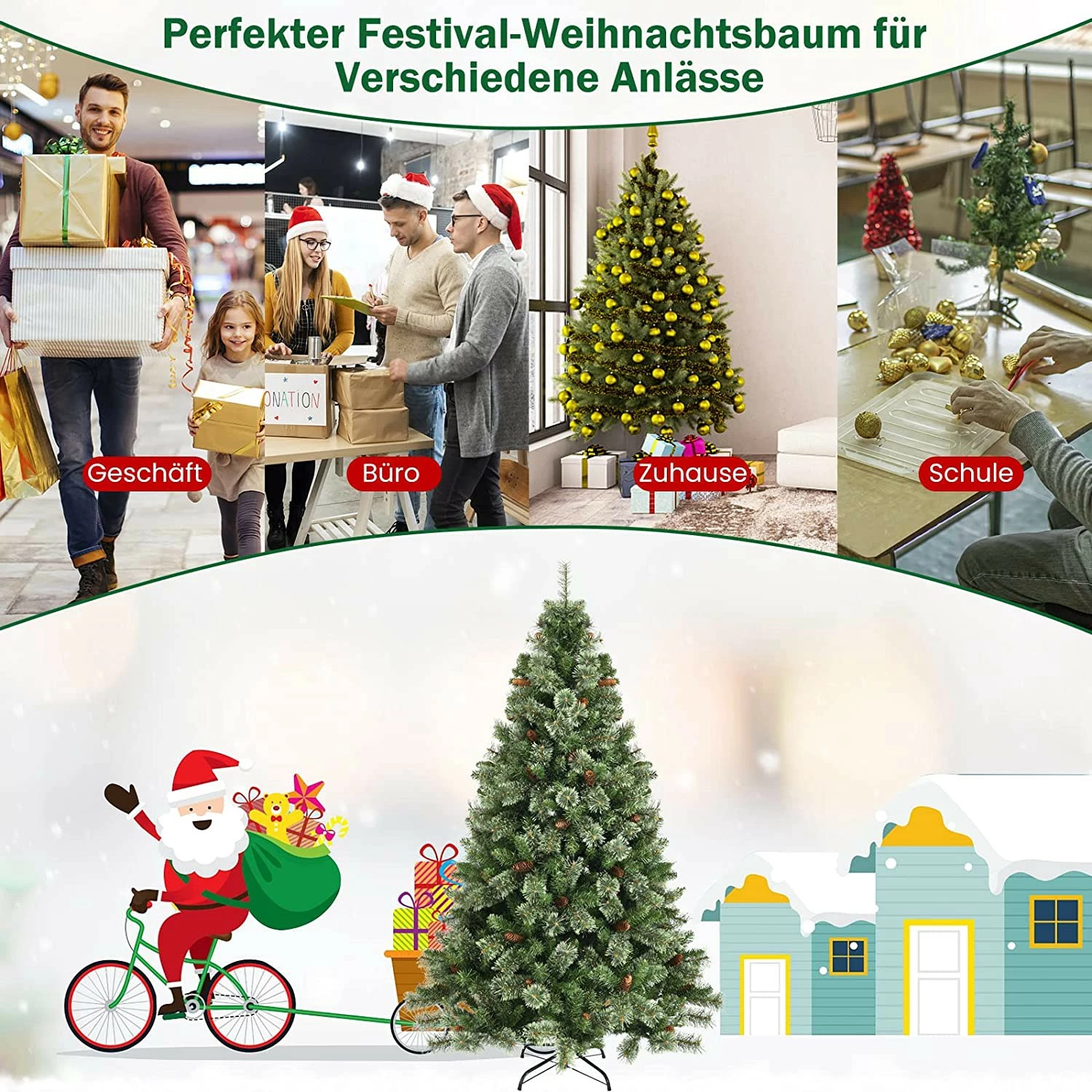 Costway 180cm künstlicher Weihnachtsbaum – Bild 8