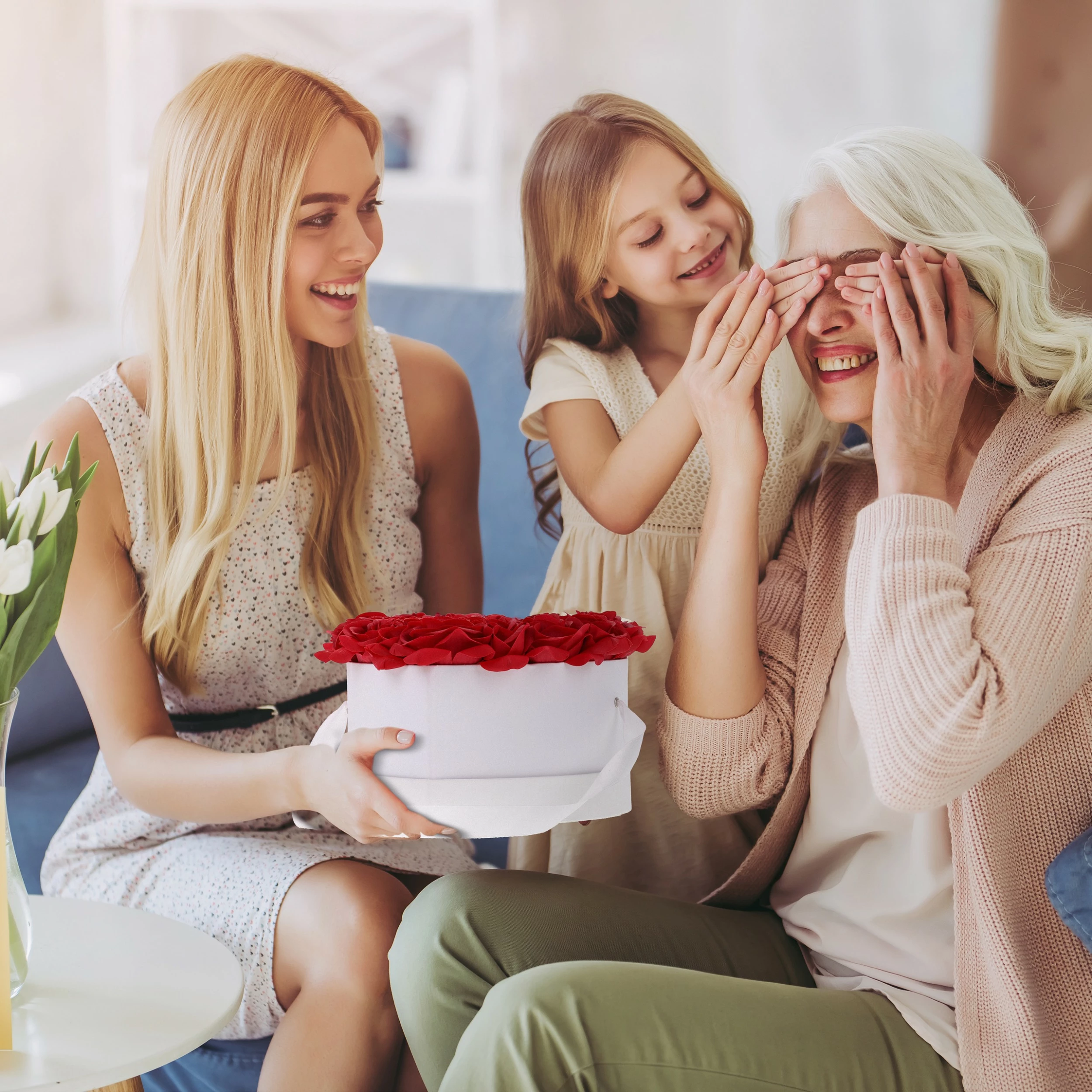 Relaxdays Weiße Rosenbox mit 18 Rosen – Bild 5