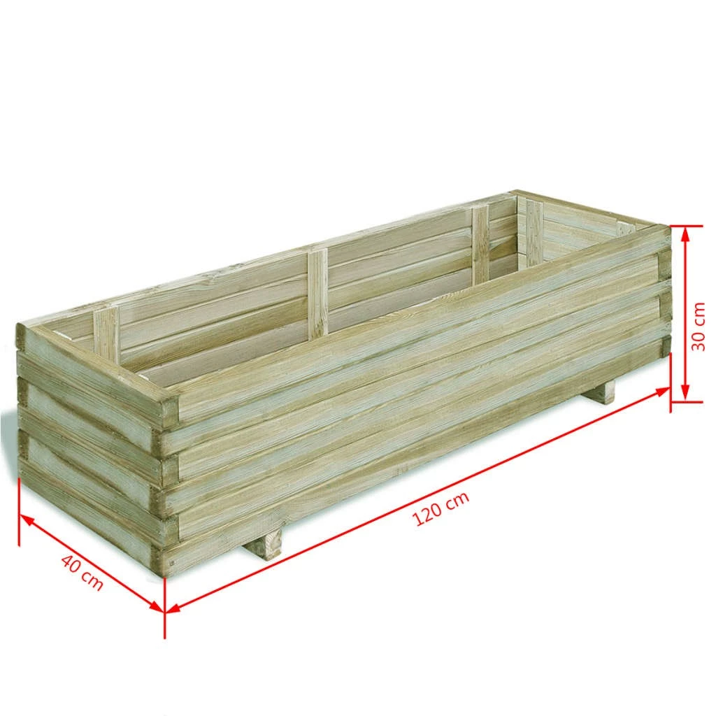 VidaXL Hochbeet Holz - vidaXL Hochbeet 120x40x30 cm Holz Rechteckig – Bild 4