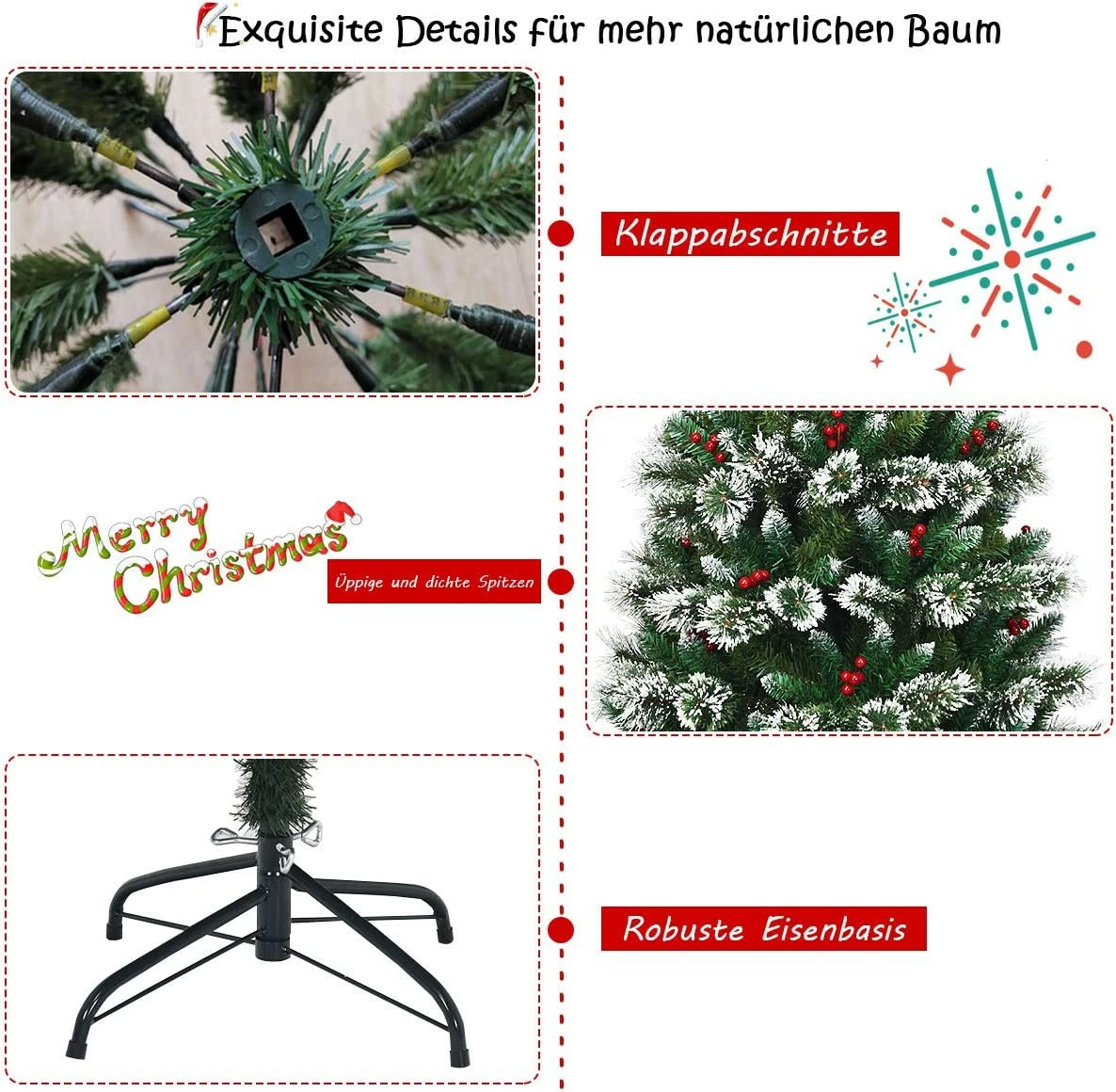 Costway 150cm Künstlicher Weihnachtsbaum – Bild 4