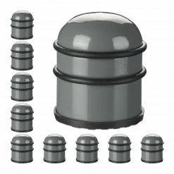 Relaxdays 10 x Türstopper Edelstahl dunkelgrau - Grau - Schwarz