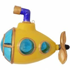 Krebs Glas Lauscha Gelbes U-Boot Yellow submarine 10cm