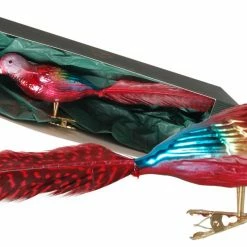 Krebs Glas Lauscha Roter dekorierter 11cm Papagei aus Glas