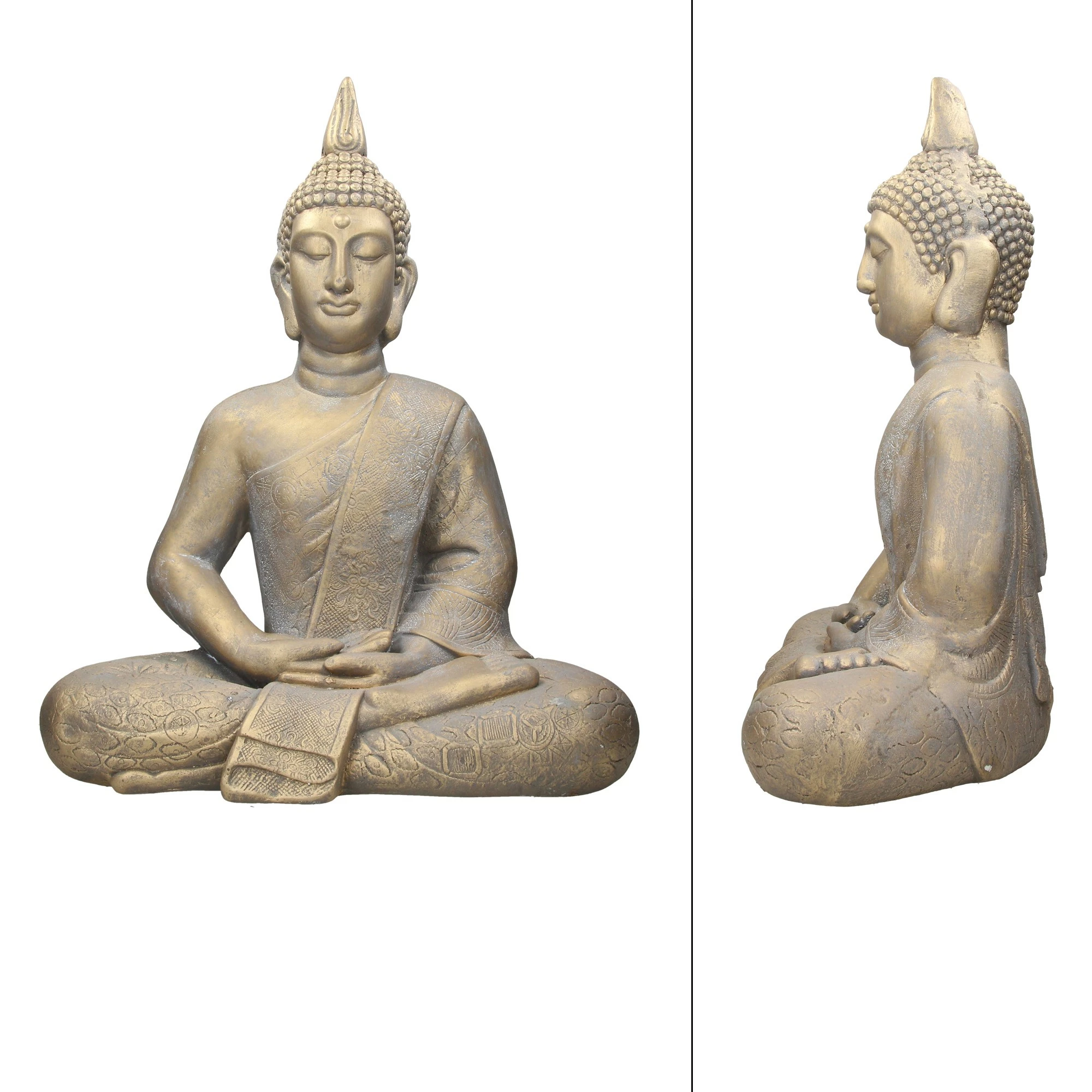 ECD Germany Buddha Figur 52x29x63cm bronze - Bronze - 29 x 63 x 52 cm – Bild 2