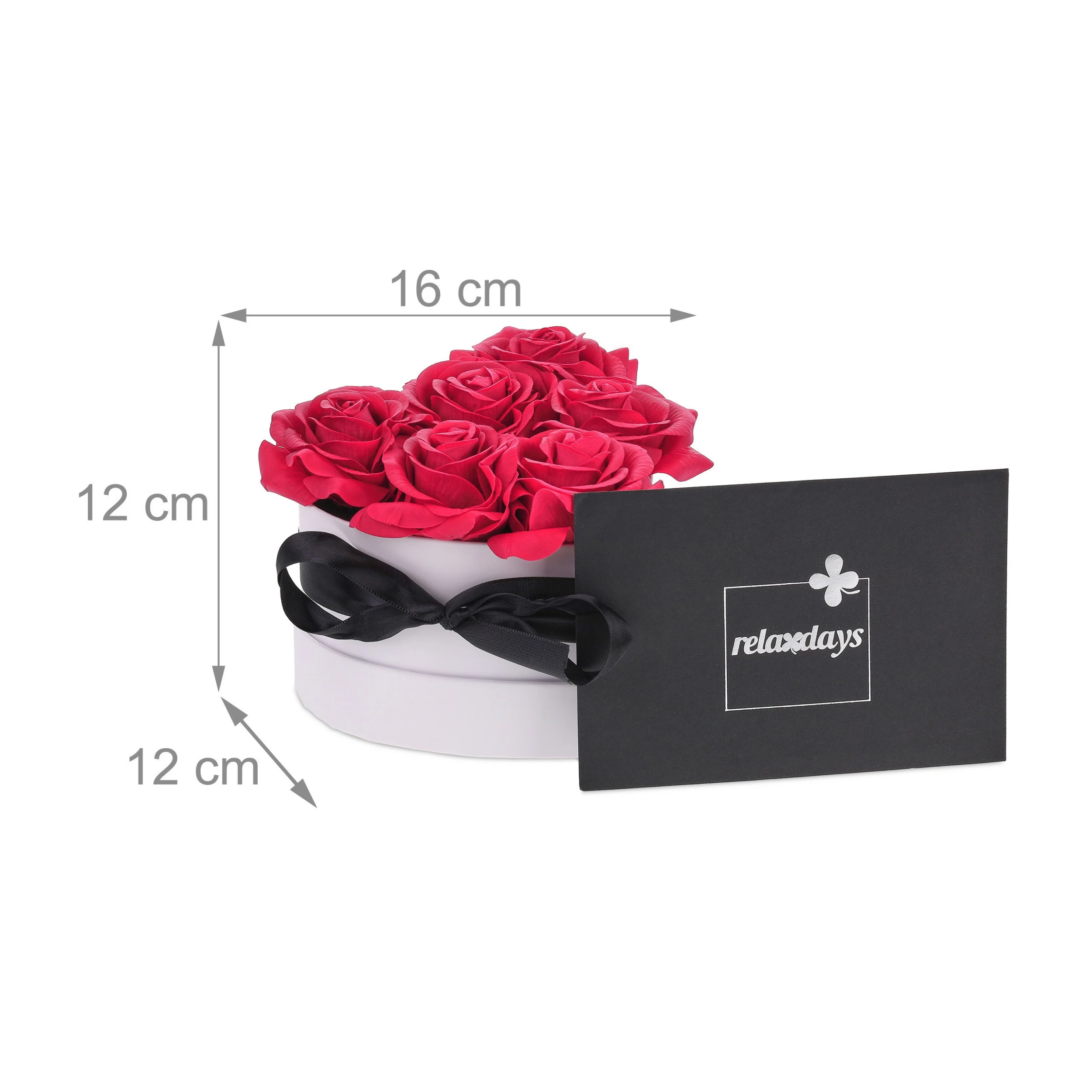 Relaxdays Weiße Rosenbox mit 6 Rosen – Bild 9