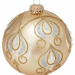 Krebs Glas Lauscha Gold matt 10cm Glaskugel