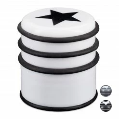 Relaxdays 1 x Türstopper mit Stern weiß - Weiß - Schwarz