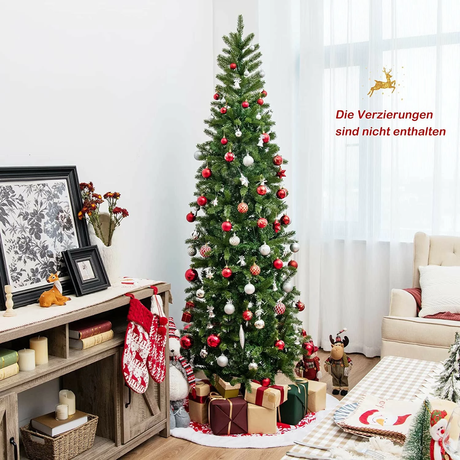 Costway 225cm Künstlicher Weihnachtsbaum – Bild 2