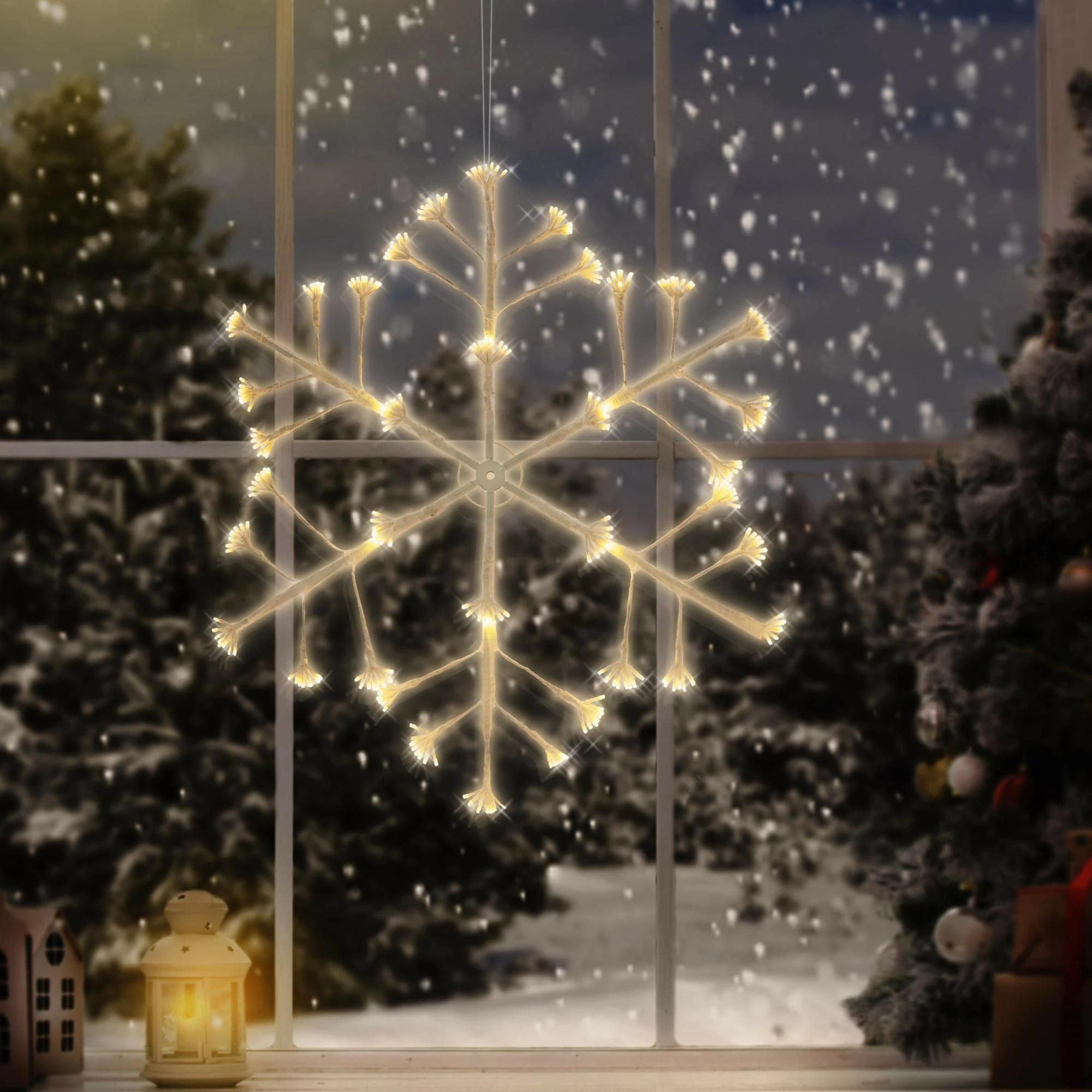 ECD Germany Weihnachtsdeko LED Schneeflocke – Bild 2