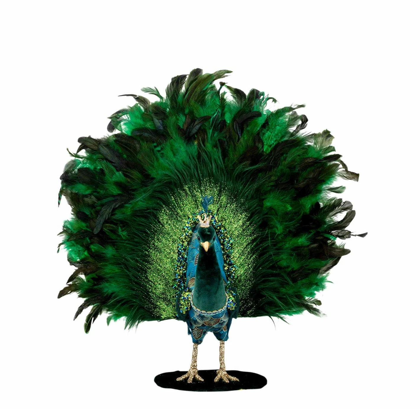 Flowforia Pfau Deko grün 68x17H63cm