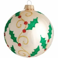 Krebs Glas Lauscha Elfenbein 8cm Glaskugel