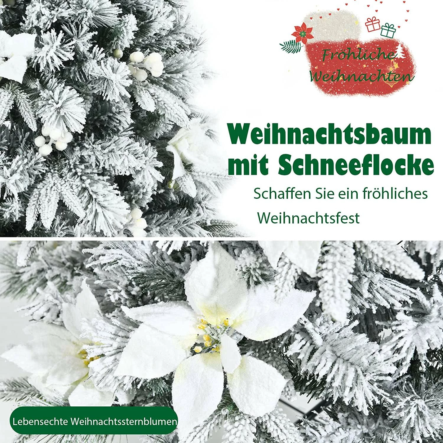 Costway 150cm Künstlicher Weihnachtsbaum – Bild 4