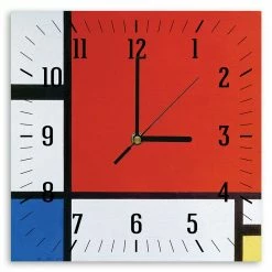 LegendArte Wanduhr - Komposition II Piet Mondrian