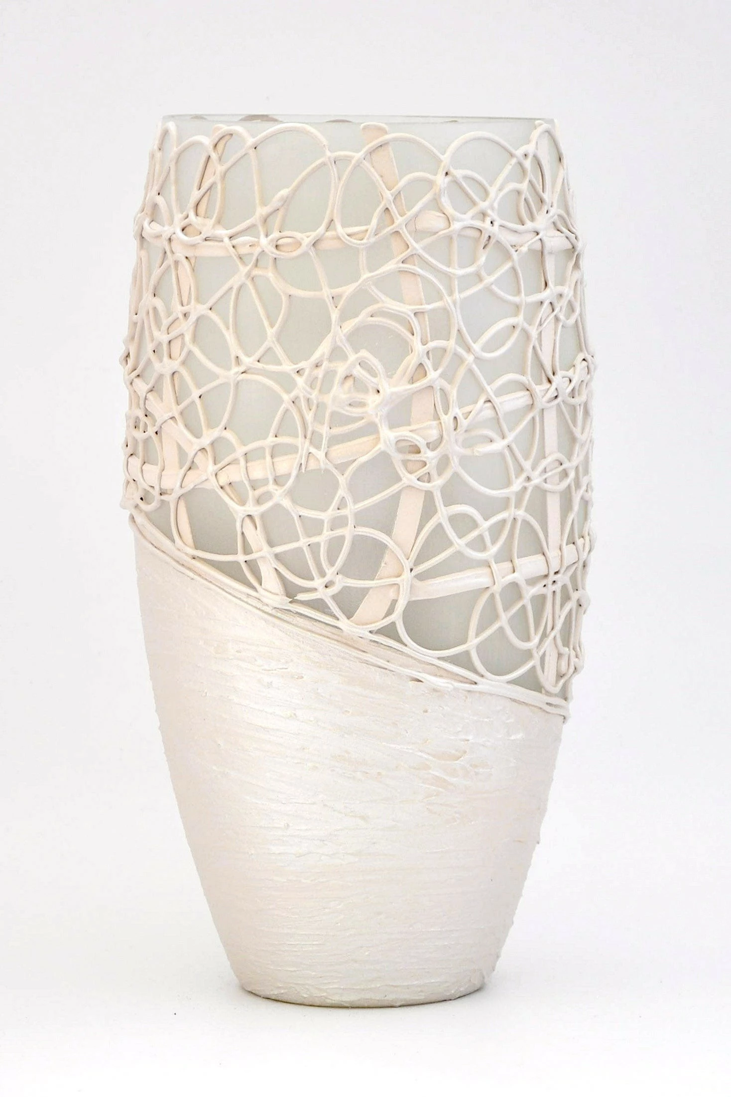 7ART Handbemalte Glasvase - Tischvase aus Glas 30 cm – Bild 2