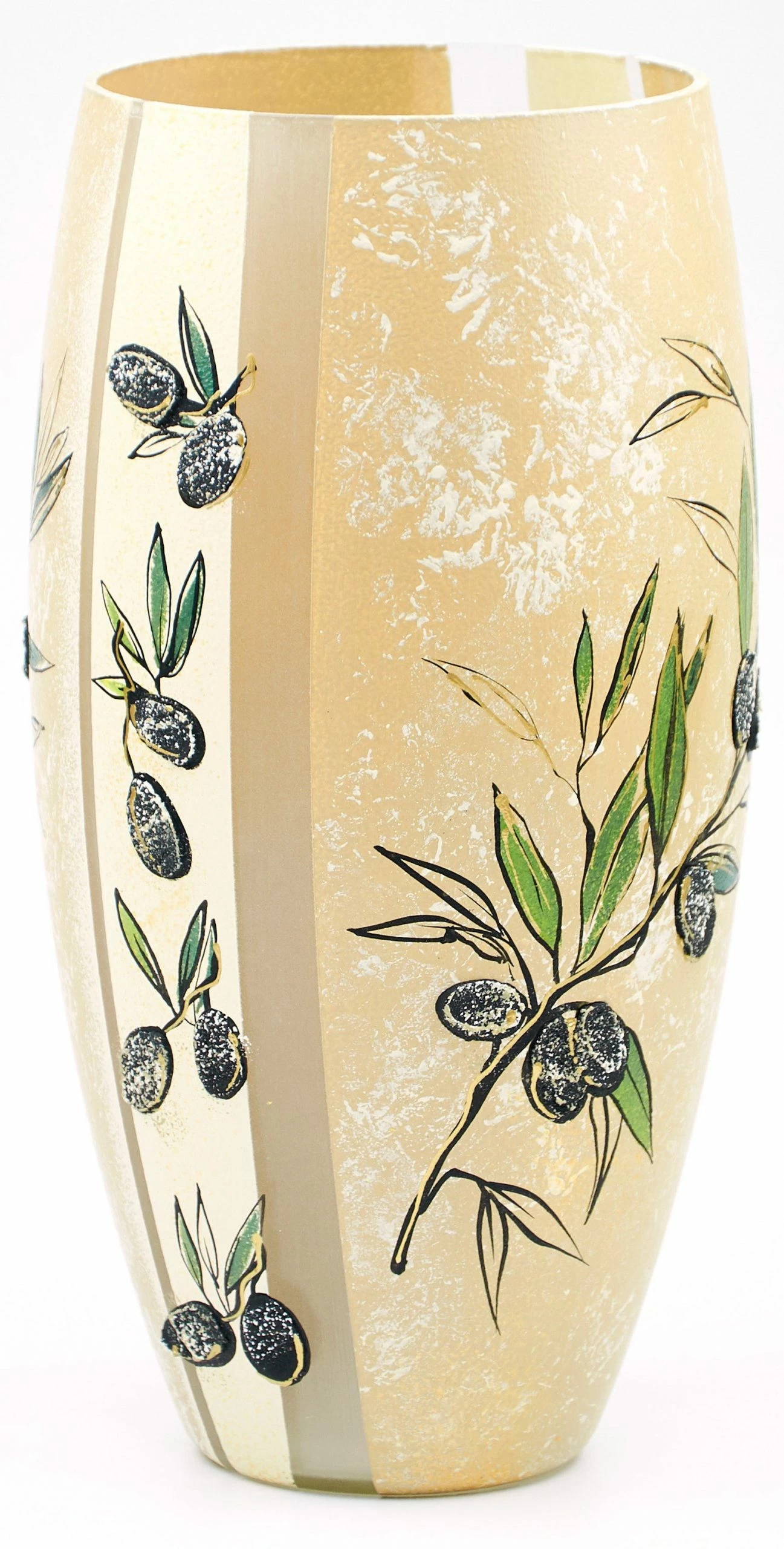 7ART Handbemalte Glasvase - Tischvase aus Glas 30 cm