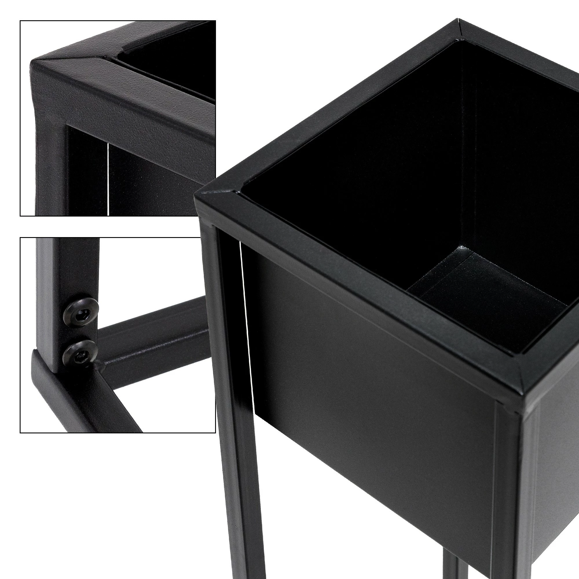 ML-Design 2er Set Blumenständer, schwarz - 21 x 21 cm – Bild 4