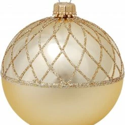 Krebs Glas Lauscha Gold metalic 8cm Glaskugel