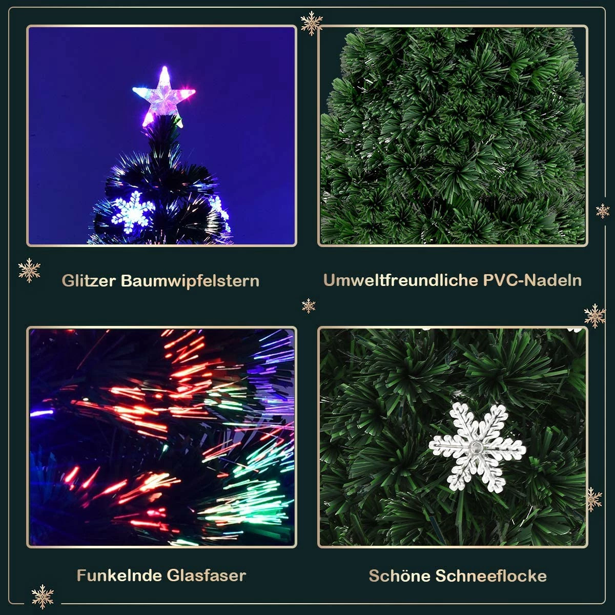 Costway 210cm LED Künstlicher Weihnachtsbaum – Bild 4