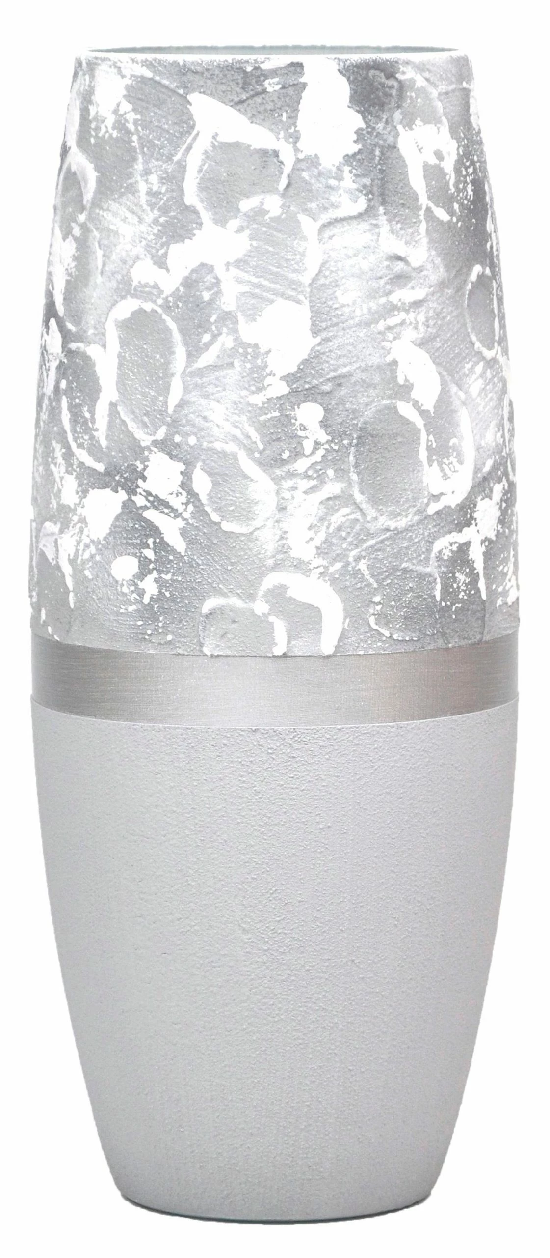 7ART Handbemalte Glasvase - Tischvase aus Glas 25 cm