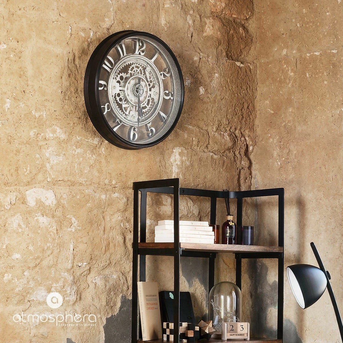 Atmosphera Créateur d'intérieur Wanduhr MECA im Loft-Stil, Ø 51 cm, grau – Bild 3