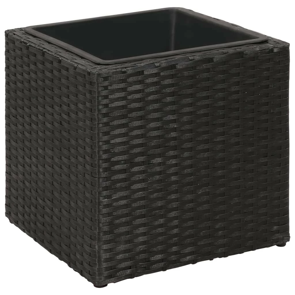 VidaXL Garten-Hochbeet 3-tlg. Poly Rattan - vidaXL Garten-Hochbeet 3-tlg. Poly Rattan Schwarz – Bild 5
