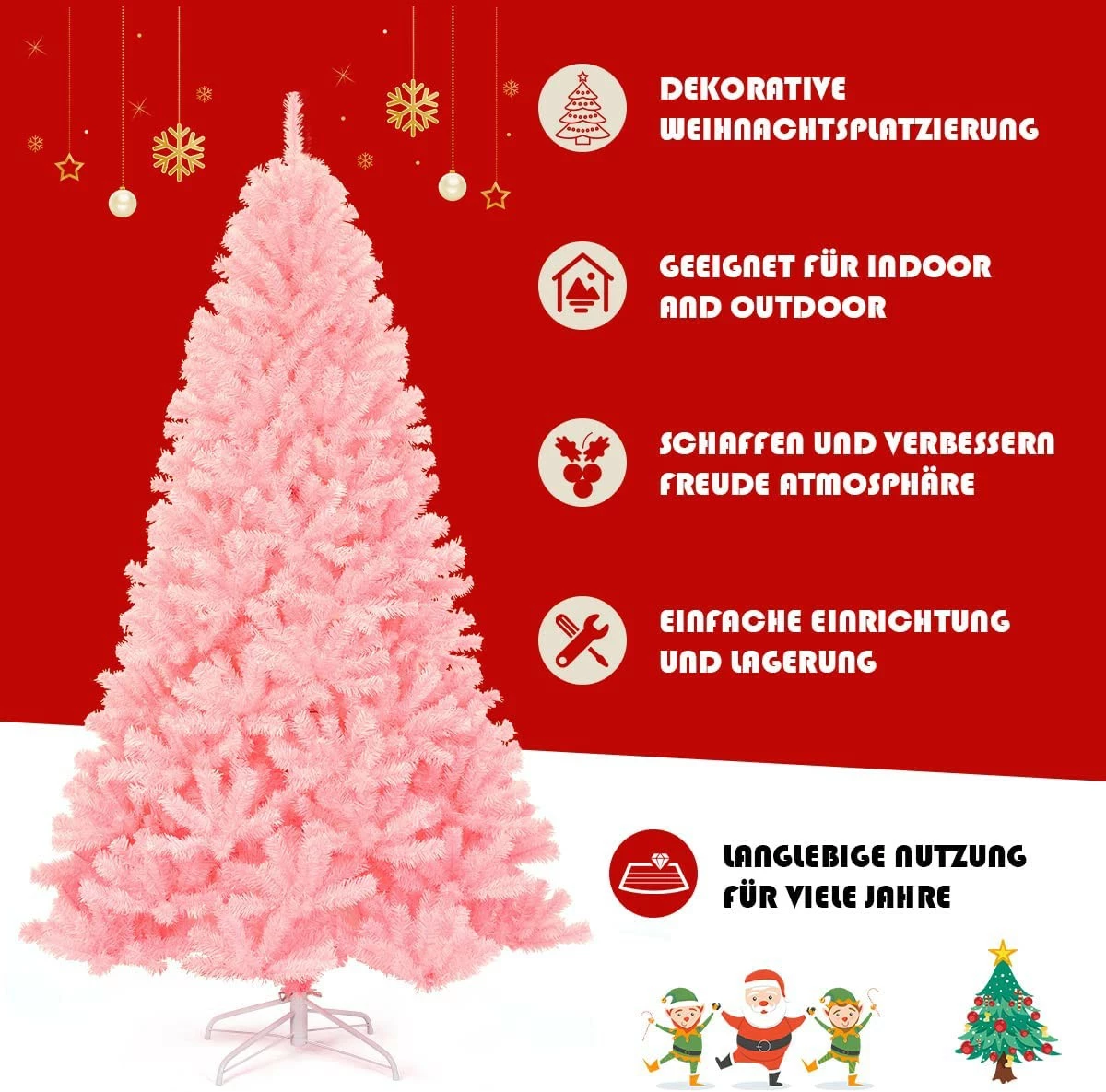 Costway 225cm Künstlicher Weihnachtsbaum – Bild 4